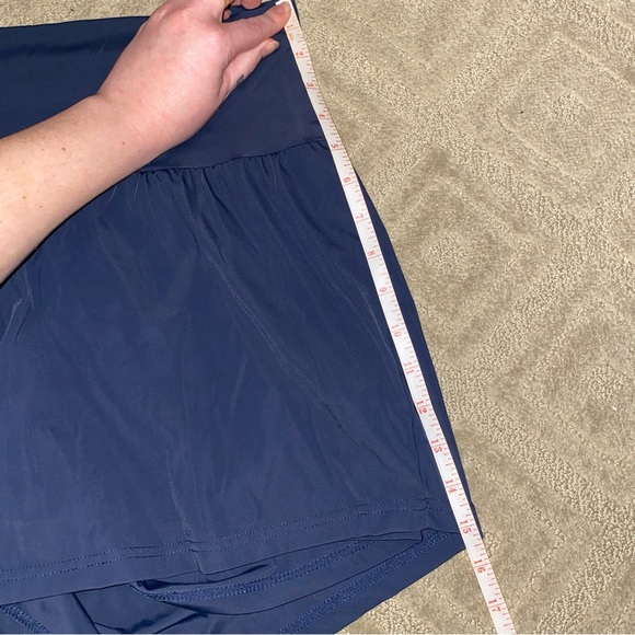 Halara Airy Super High Waisted Cool Touch Yoga Shorts with Pockets in Navy Blue - Picture 7 of 8